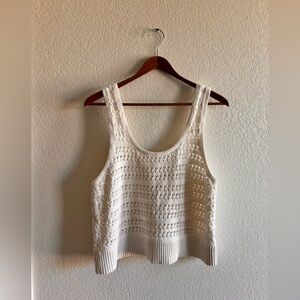 Old Navy White Crochet Tank Top